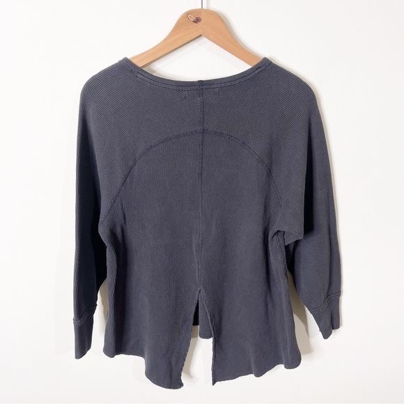 Free People Revolve Slit Back Oversized Amelia Thermal in Black Size XS - Picture 5 of 8